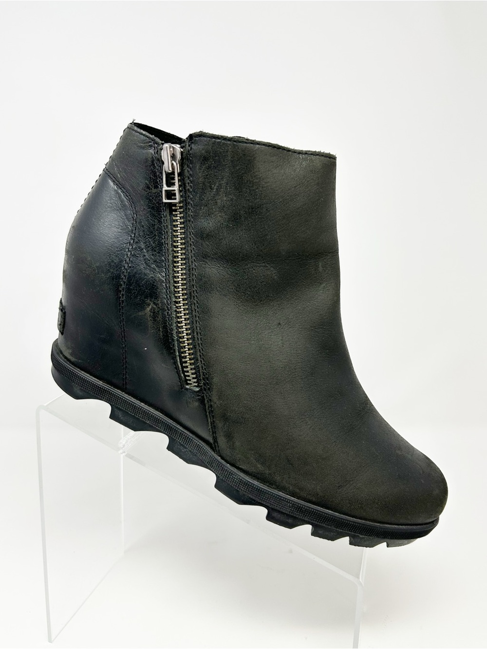 SOREL Joan of Arctic Wedge II Zip Bootie Black Waterproof Lug Sole Size 11